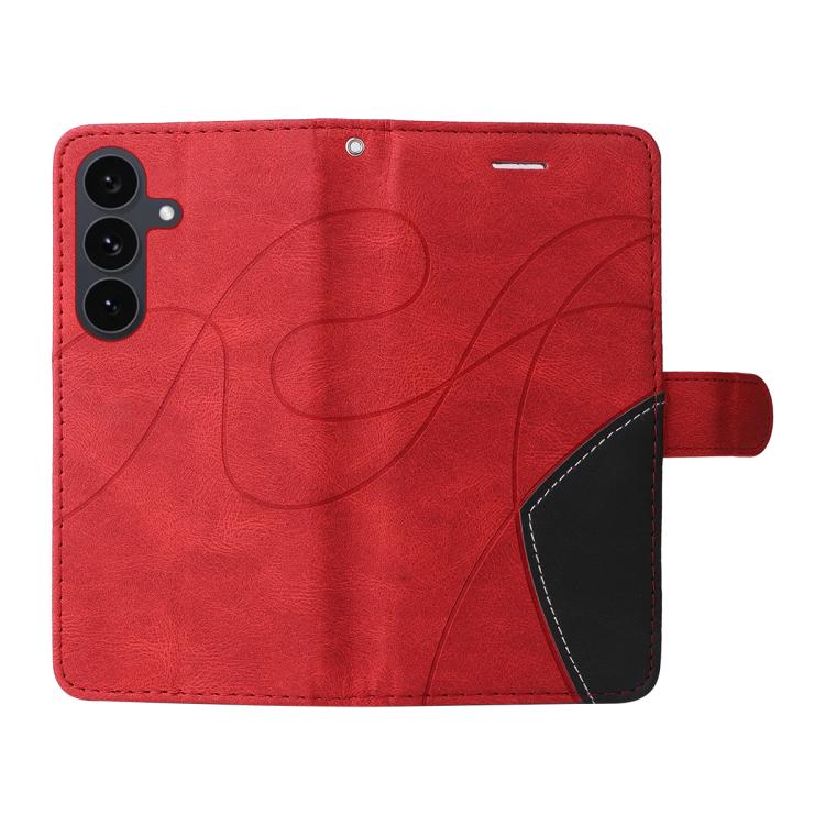 For Galaxy S25 FE 5G Dual-color Splicing Flip Leather Phone Case