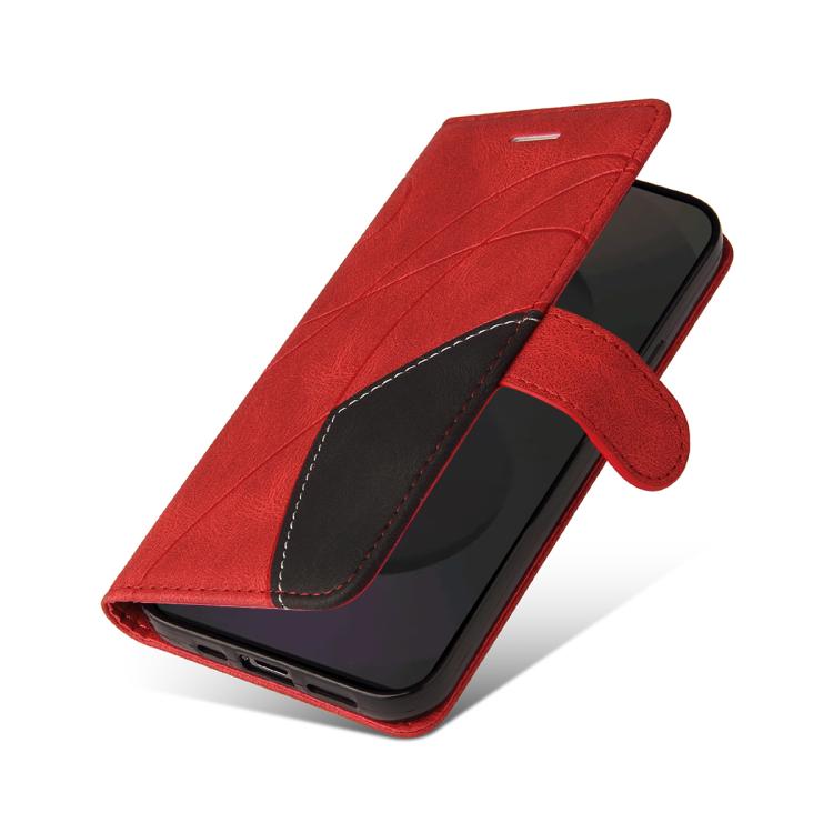 For Galaxy S25 FE 5G Dual-color Splicing Flip Leather Phone Case