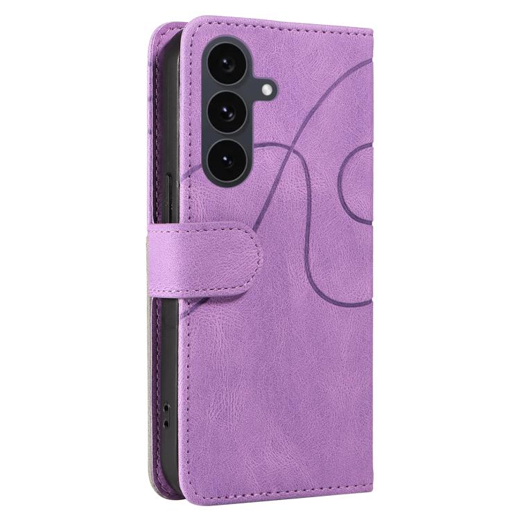 For Galaxy S25 FE 5G Dual-color Splicing Flip Leather Phone Case