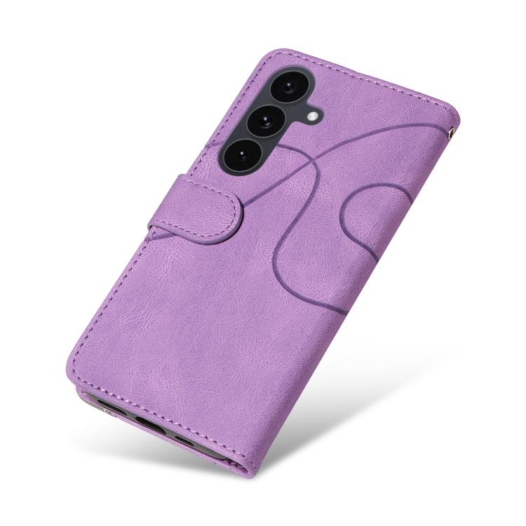 For Galaxy S25 FE 5G Dual-color Splicing Flip Leather Phone Case