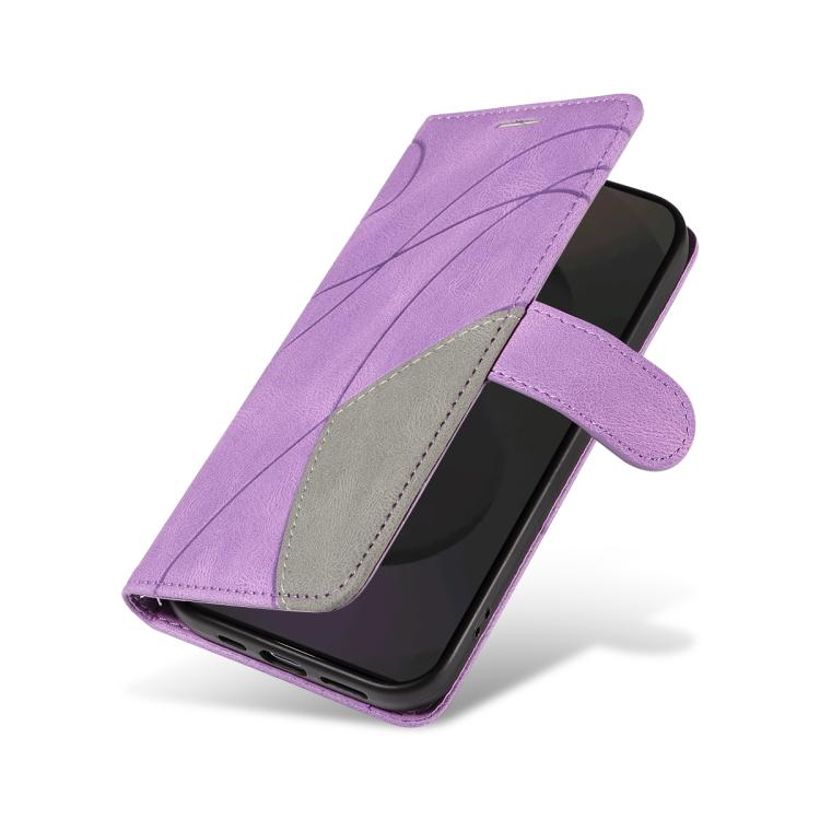 For Galaxy S25 FE 5G Dual-color Splicing Flip Leather Phone Case