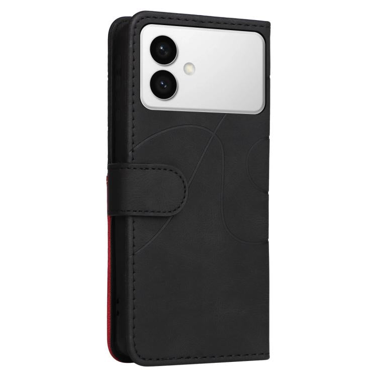 For Galaxy S26 Edge 5G Dual-color Splicing Flip Leather Phone Case