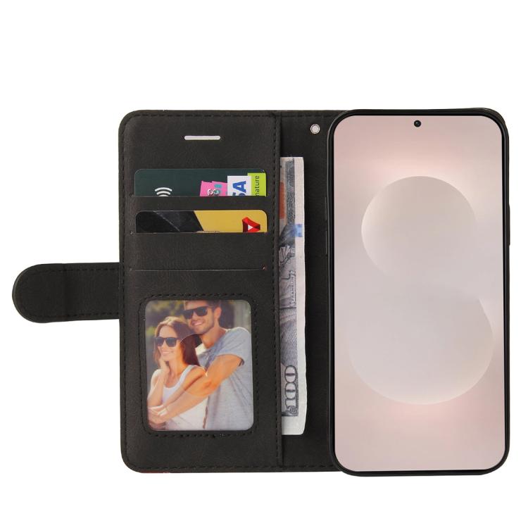 For Galaxy S26 Edge 5G Dual-color Splicing Flip Leather Phone Case