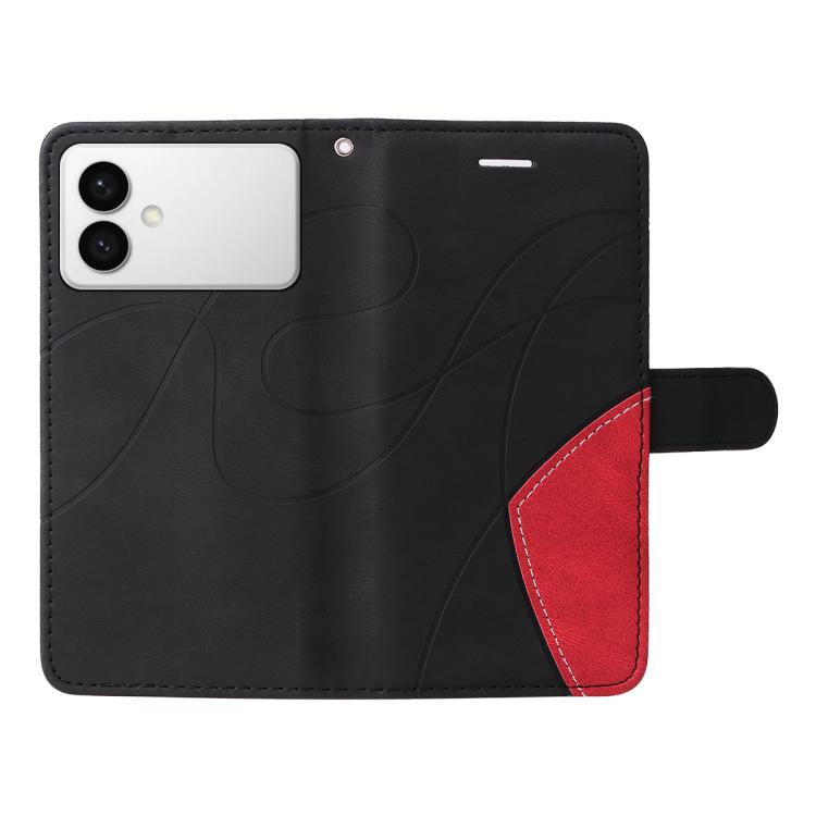 For Galaxy S26 Edge 5G Dual-color Splicing Flip Leather Phone Case