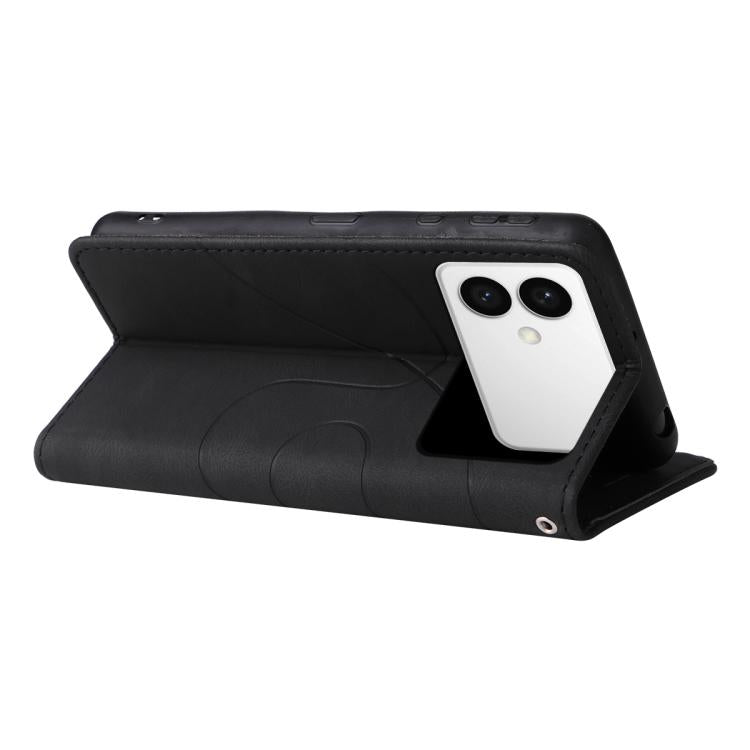 For Galaxy S26 Edge 5G Dual-color Splicing Flip Leather Phone Case