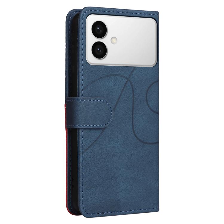 For Galaxy S26 Edge 5G Dual-color Splicing Flip Leather Phone Case