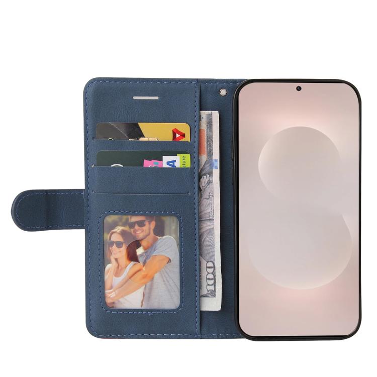 For Galaxy S26 Edge 5G Dual-color Splicing Flip Leather Phone Case