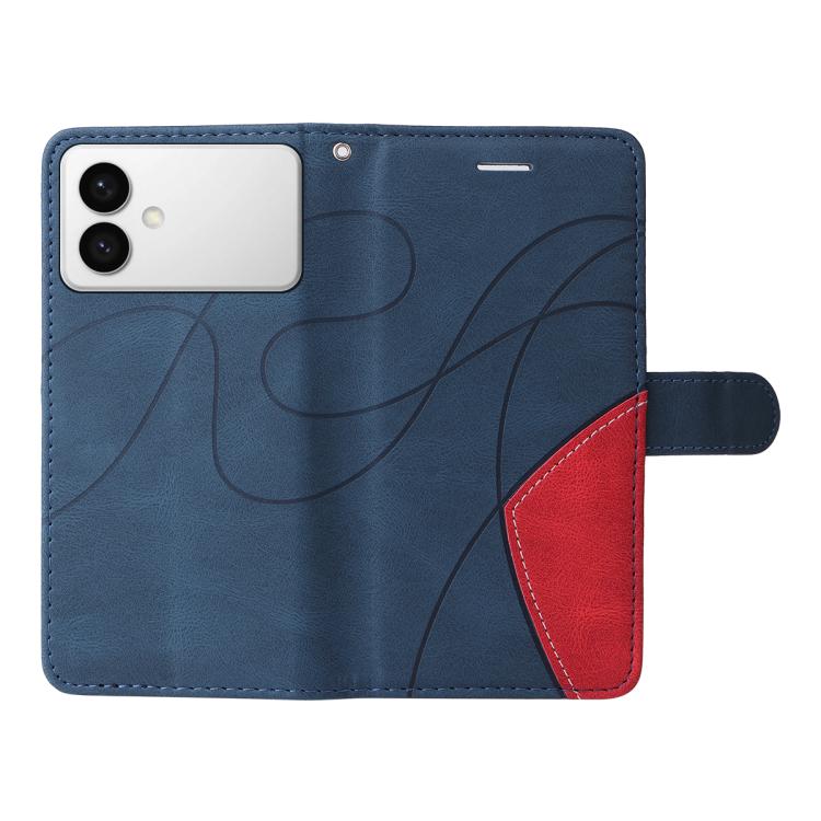 For Galaxy S26 Edge 5G Dual-color Splicing Flip Leather Phone Case