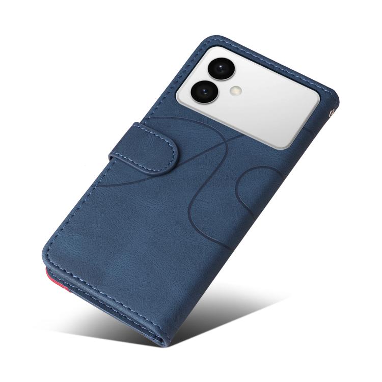 For Galaxy S26 Edge 5G Dual-color Splicing Flip Leather Phone Case