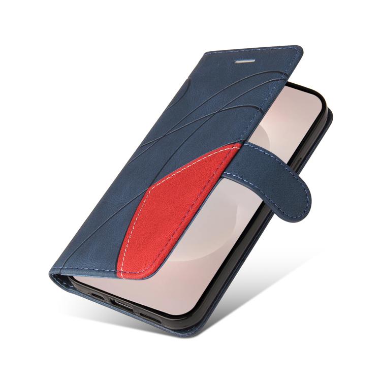 For Galaxy S26 Edge 5G Dual-color Splicing Flip Leather Phone Case