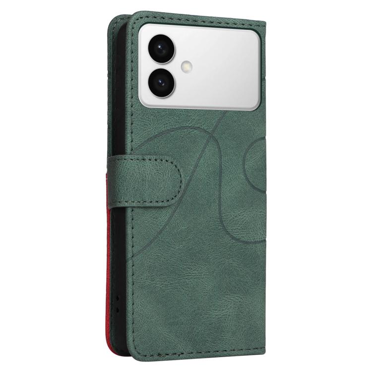 For Galaxy S26 Edge 5G Dual-color Splicing Flip Leather Phone Case
