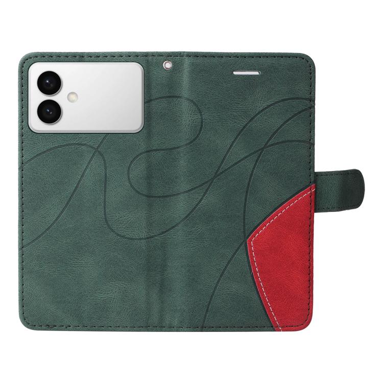 For Galaxy S26 Edge 5G Dual-color Splicing Flip Leather Phone Case