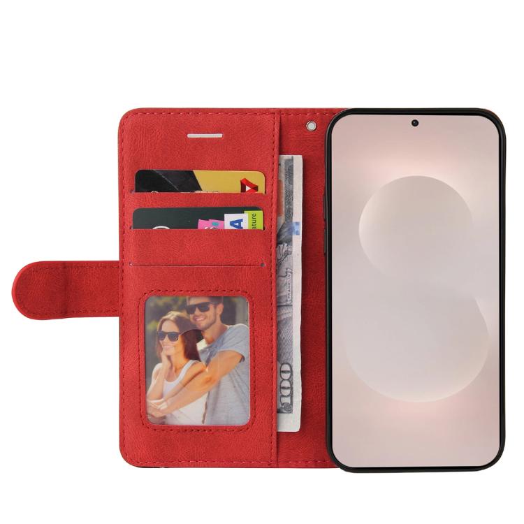 For Galaxy S26 Edge 5G Dual-color Splicing Flip Leather Phone Case