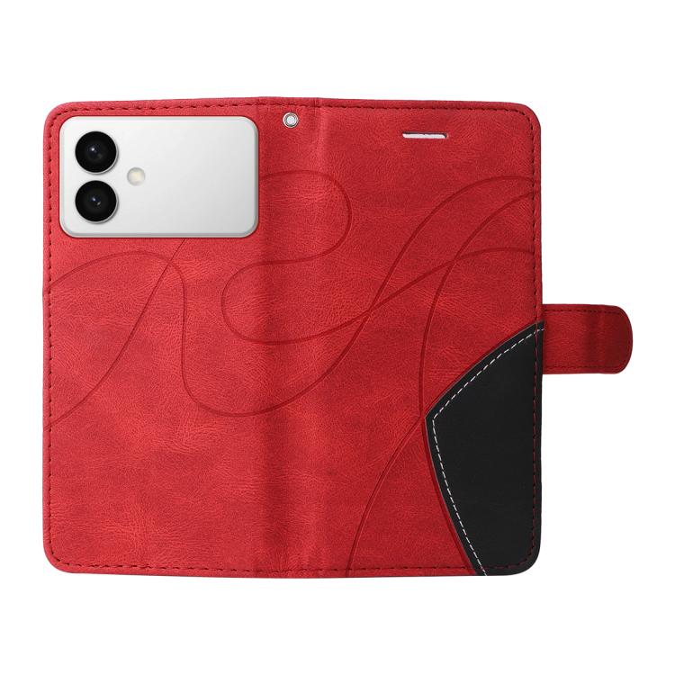 For Galaxy S26 Edge 5G Dual-color Splicing Flip Leather Phone Case
