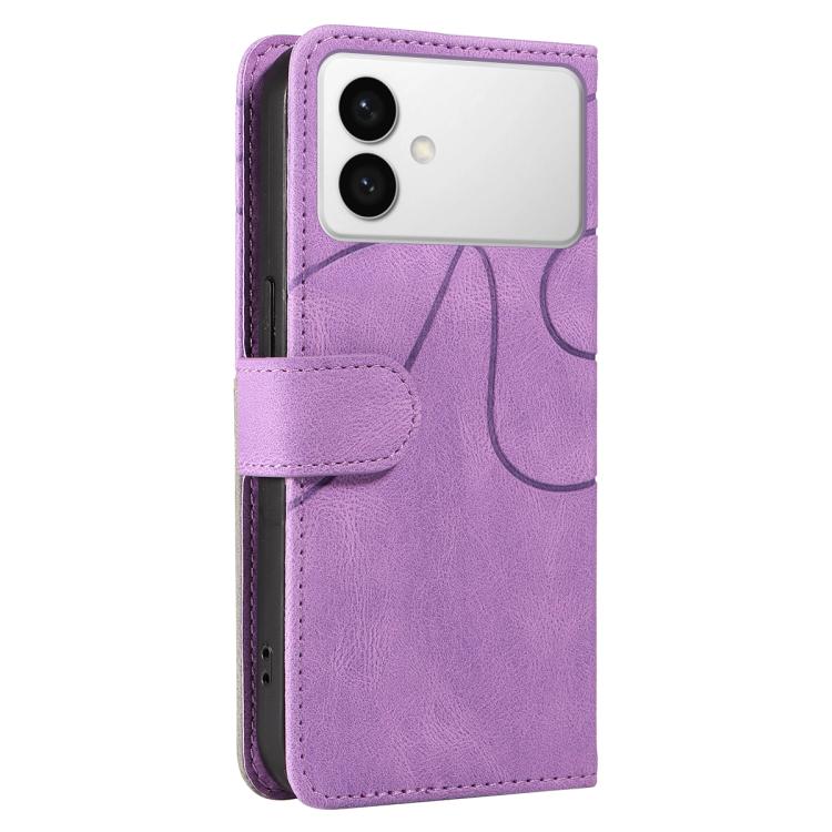 For Galaxy S26 Edge 5G Dual-color Splicing Flip Leather Phone Case
