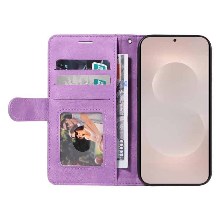For Galaxy S26 Edge 5G Dual-color Splicing Flip Leather Phone Case