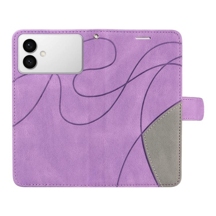 For Galaxy S26 Edge 5G Dual-color Splicing Flip Leather Phone Case