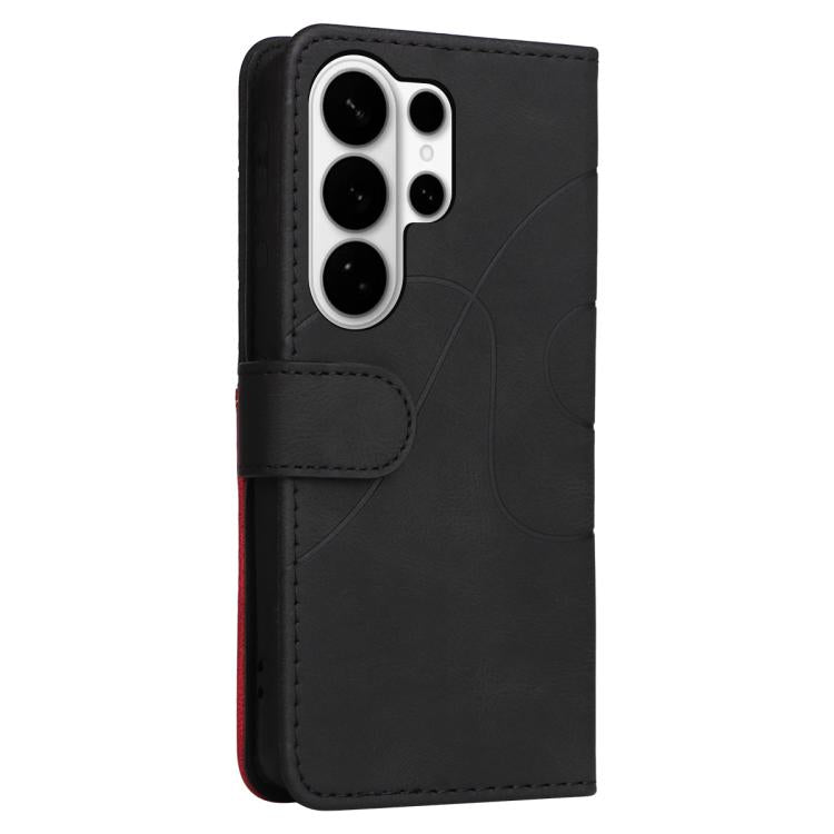 For Galaxy S26 Ultra 5G Dual-color Splicing Flip Leather Phone Case