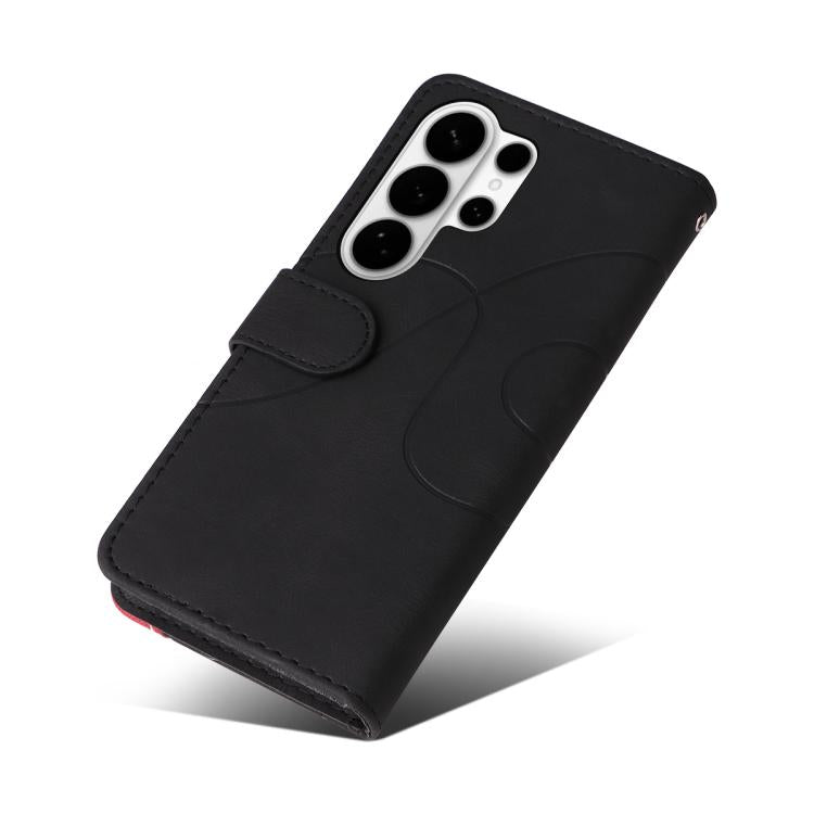 For Galaxy S26 Ultra 5G Dual-color Splicing Flip Leather Phone Case
