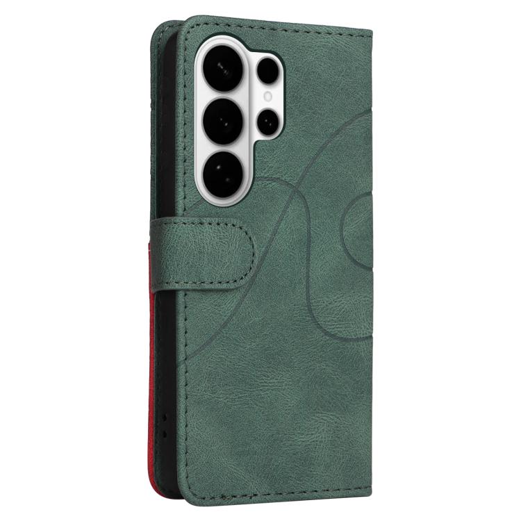 For Galaxy S26 Ultra 5G Dual-color Splicing Flip Leather Phone Case