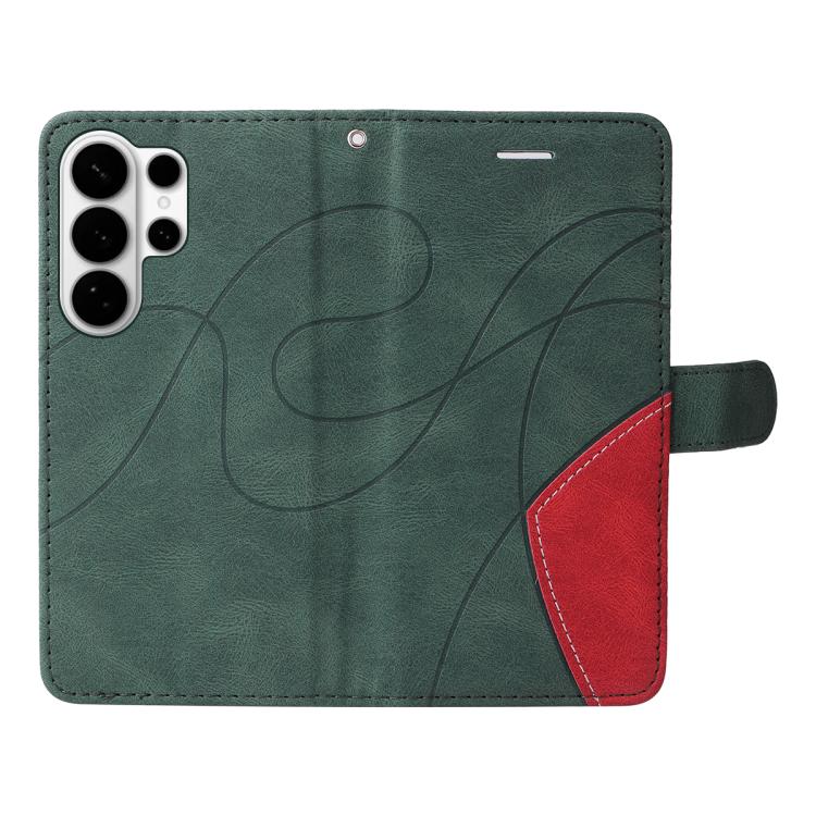 For Galaxy S26 Ultra 5G Dual-color Splicing Flip Leather Phone Case