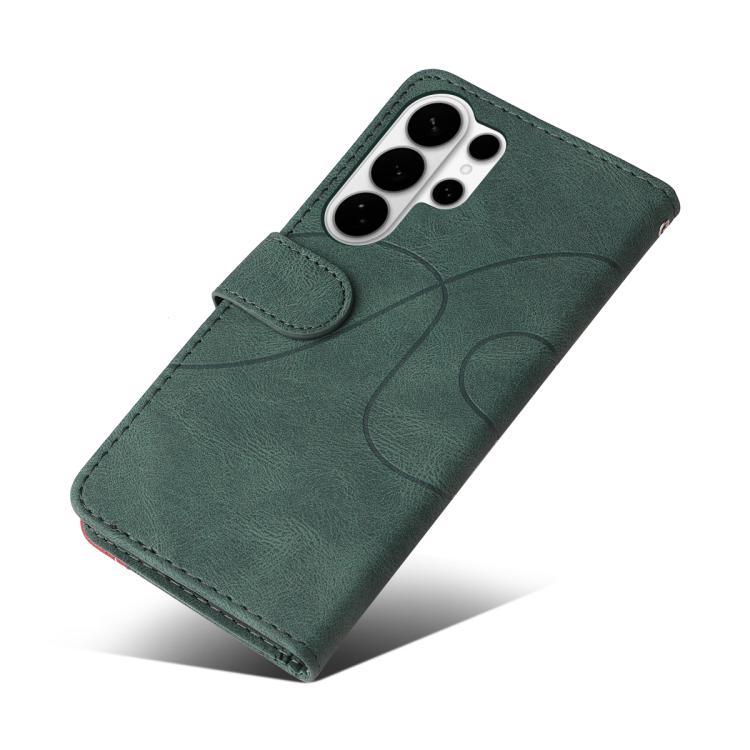 For Galaxy S26 Ultra 5G Dual-color Splicing Flip Leather Phone Case