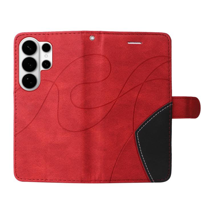 For Galaxy S26 Ultra 5G Dual-color Splicing Flip Leather Phone Case