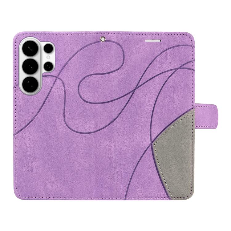 For Galaxy S26 Ultra 5G Dual-color Splicing Flip Leather Phone Case