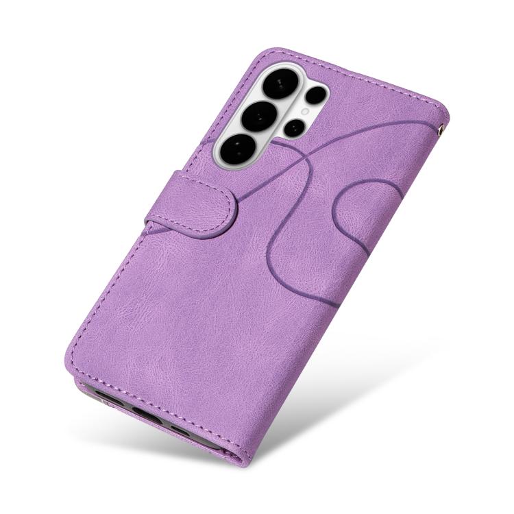 For Galaxy S26 Ultra 5G Dual-color Splicing Flip Leather Phone Case