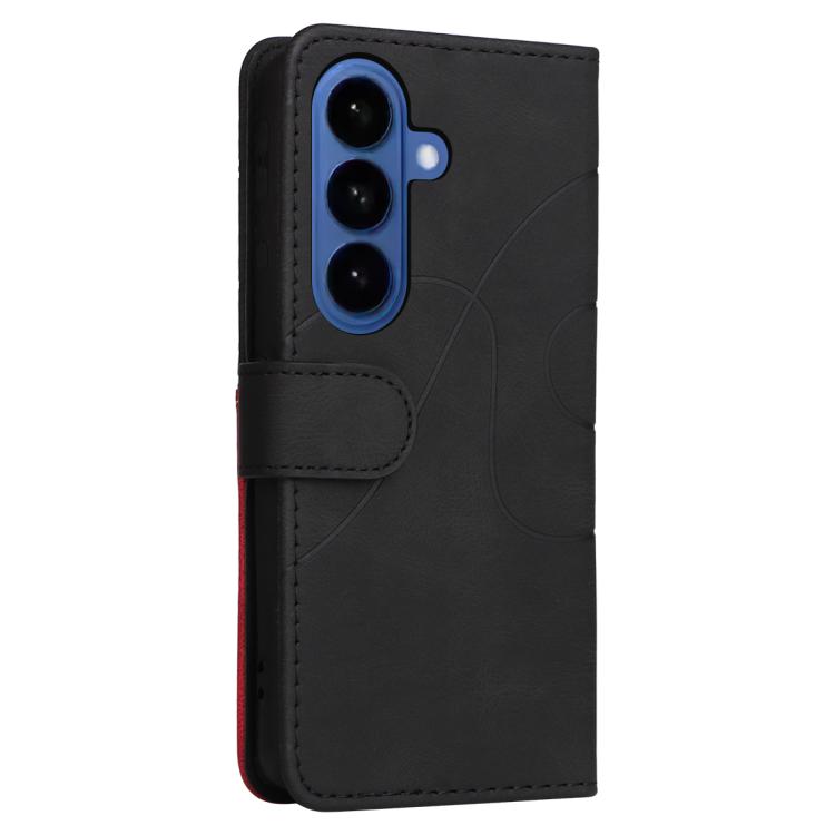For Galaxy S26+ 5G Dual-color Splicing Flip Leather Phone Case