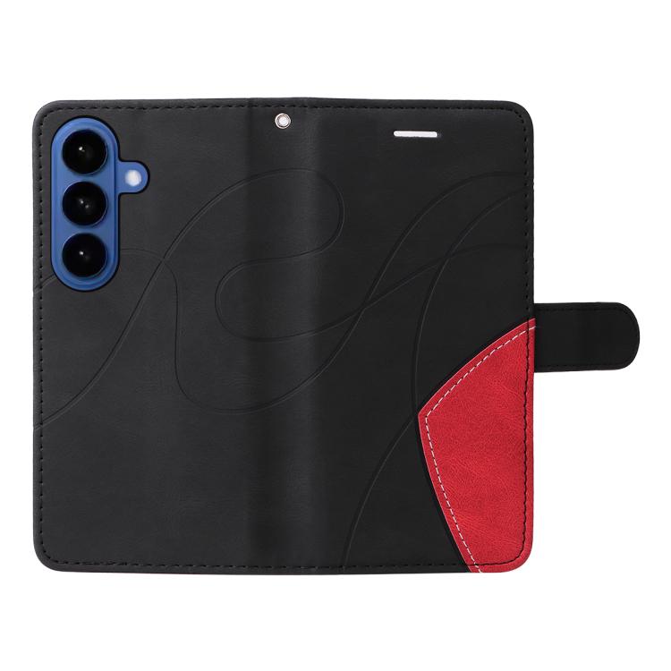 For Galaxy S26+ 5G Dual-color Splicing Flip Leather Phone Case