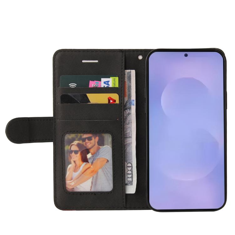 For Galaxy S26+ 5G Dual-color Splicing Flip Leather Phone Case