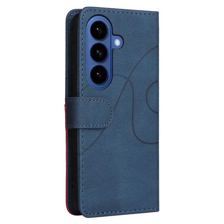 For Galaxy S26+ 5G Dual-color Splicing Flip Leather Phone Case