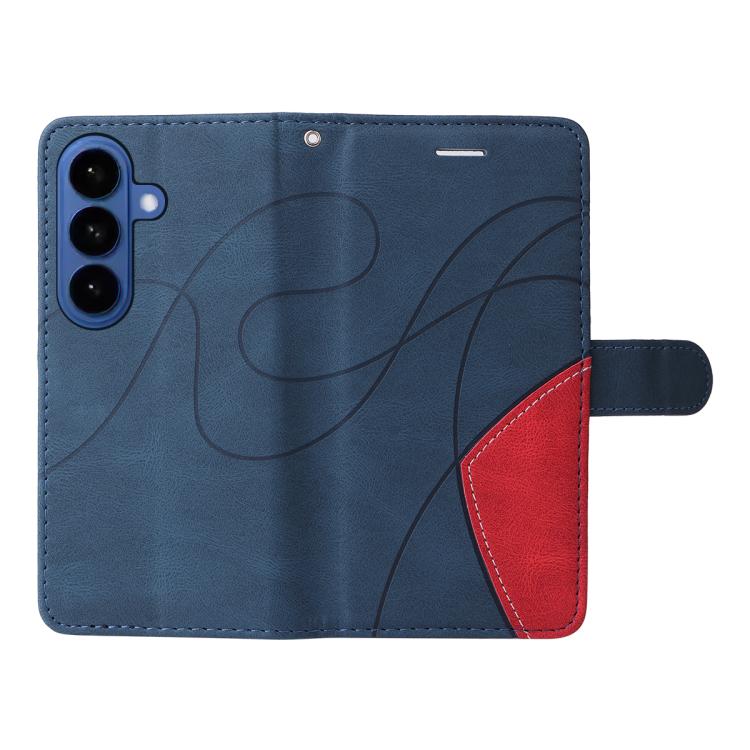 For Galaxy S26+ 5G Dual-color Splicing Flip Leather Phone Case