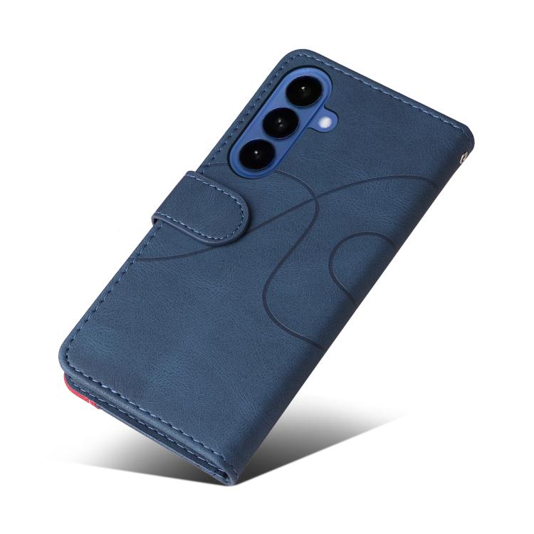 For Galaxy S26+ 5G Dual-color Splicing Flip Leather Phone Case