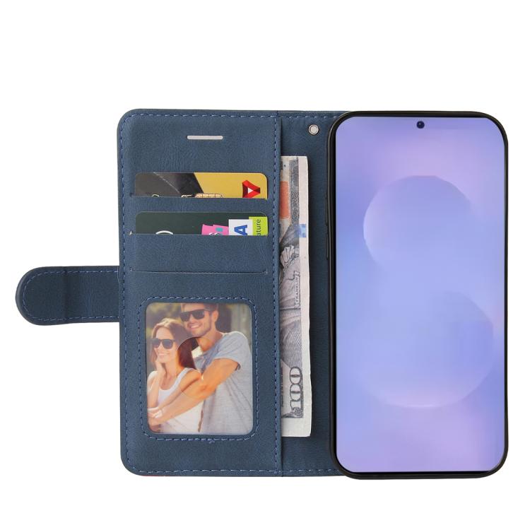 For Galaxy S26+ 5G Dual-color Splicing Flip Leather Phone Case