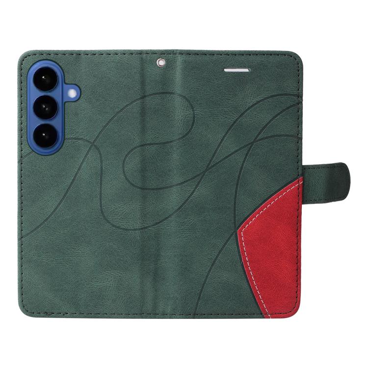 For Galaxy S26+ 5G Dual-color Splicing Flip Leather Phone Case