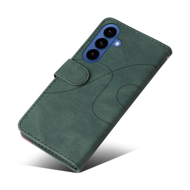 For Galaxy S26+ 5G Dual-color Splicing Flip Leather Phone Case