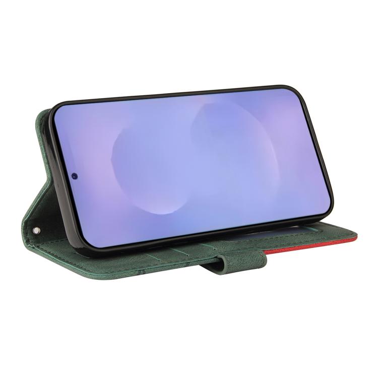 For Galaxy S26+ 5G Dual-color Splicing Flip Leather Phone Case