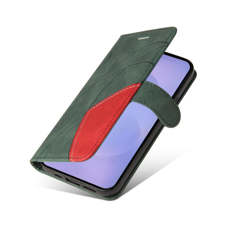 For Galaxy S26+ 5G Dual-color Splicing Flip Leather Phone Case