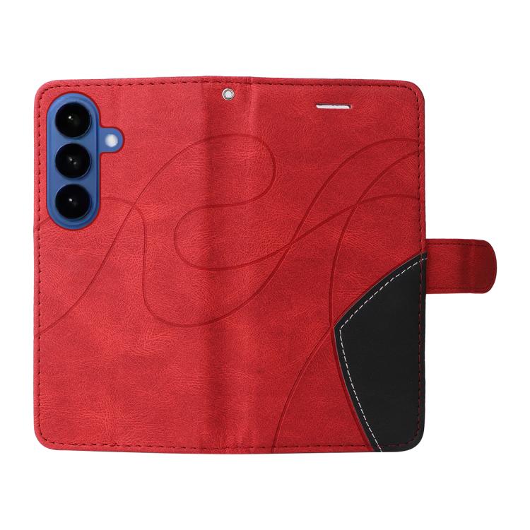 For Galaxy S26+ 5G Dual-color Splicing Flip Leather Phone Case