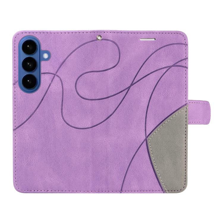 For Galaxy S26+ 5G Dual-color Splicing Flip Leather Phone Case