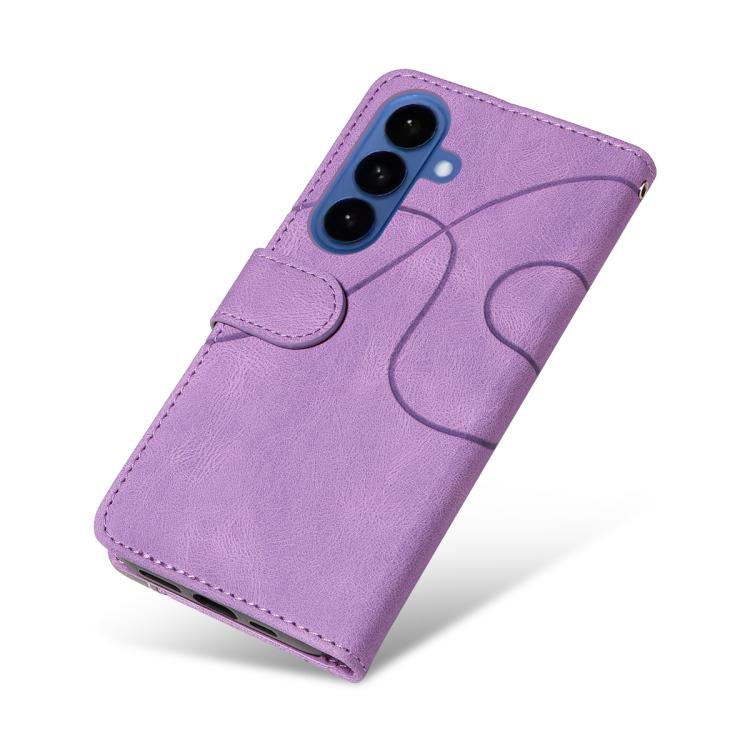 For Galaxy S26+ 5G Dual-color Splicing Flip Leather Phone Case