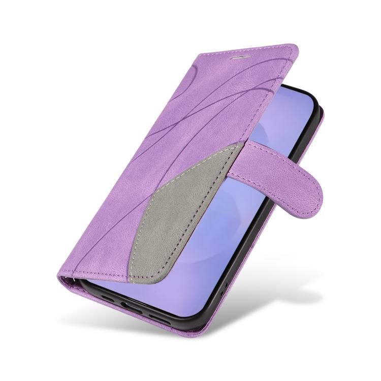 For Galaxy S26+ 5G Dual-color Splicing Flip Leather Phone Case