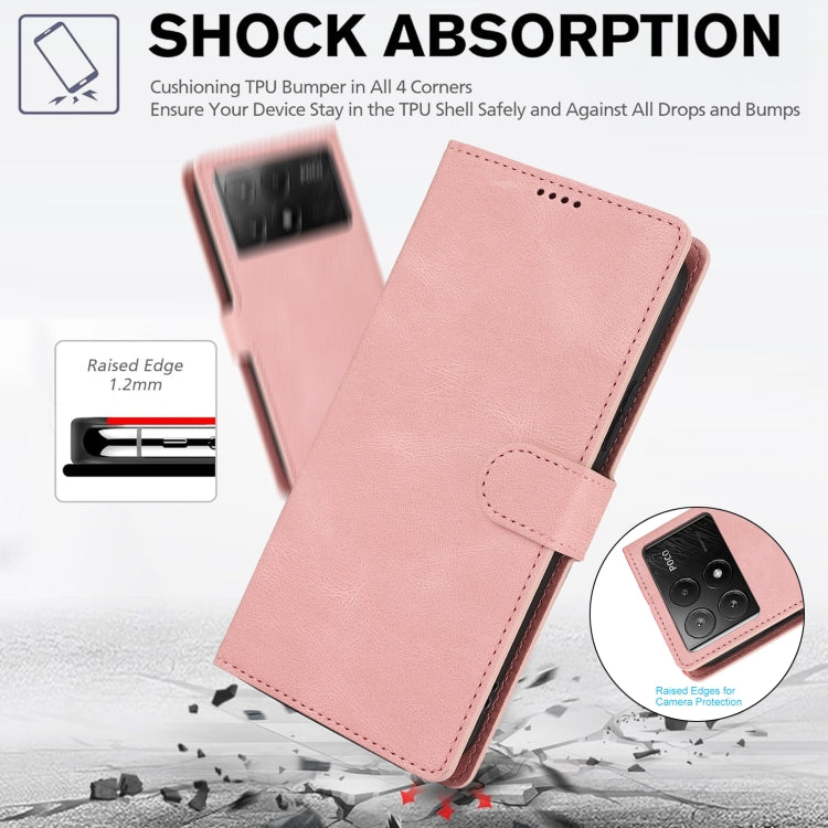 For Xiaomi Poco X6 Pro 5G Fantasy Skin-feel Calfskin Texture Leather Phone Case