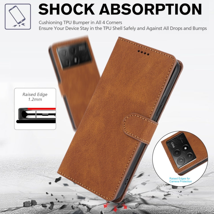 For Xiaomi Poco X6 Pro 5G Fantasy Skin-feel Calfskin Texture Leather Phone Case