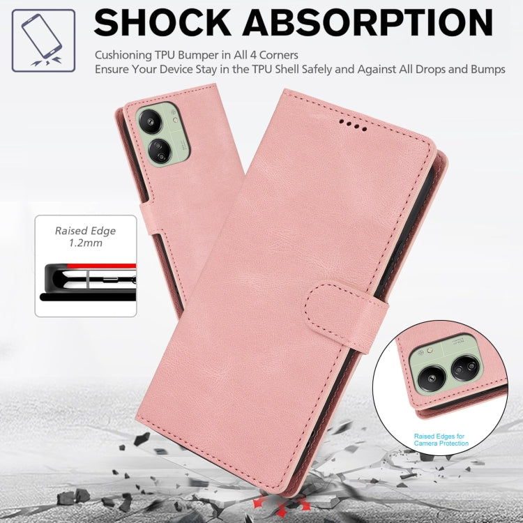 For Xiaomi Poco C65 Global Fantasy Skin-feel Calfskin Texture Leather Phone Case