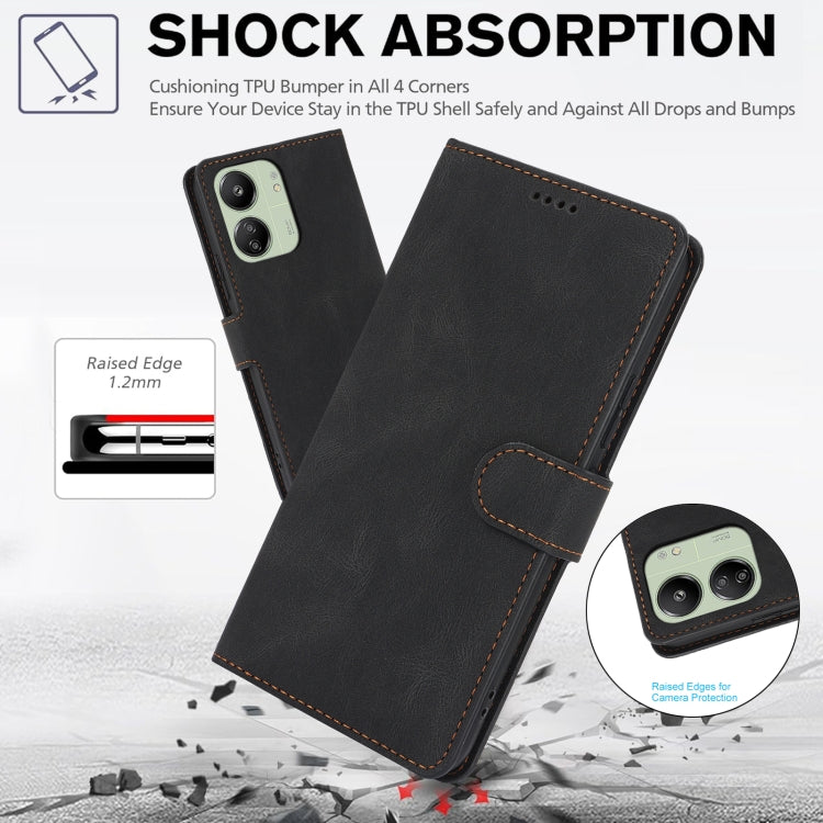 For Xiaomi Poco C65 Global Fantasy Skin-feel Calfskin Texture Leather Phone Case