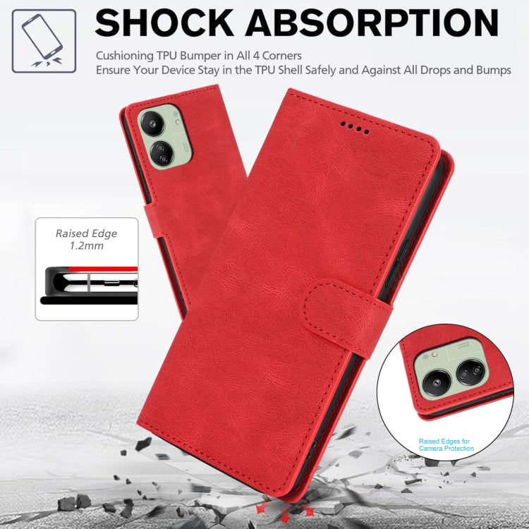 For Xiaomi Poco C65 Global Fantasy Skin-feel Calfskin Texture Leather Phone Case