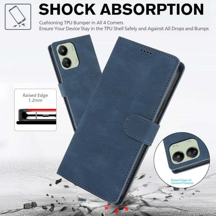 For Xiaomi Poco C65 Global Fantasy Skin-feel Calfskin Texture Leather Phone Case